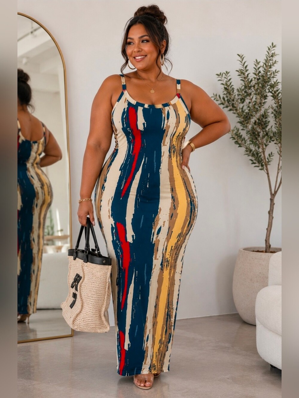 New Without Tags Stretch Bodycon Summer Maxi Dress